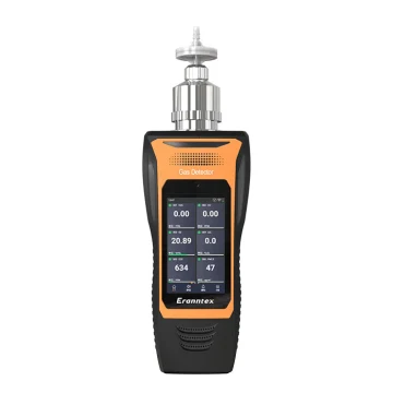 Front view of the Eranntex 2024 flagship Android-powered pump-suction multi-gas detector model BTYQ-MS600-S2 supporting 1 to 10 gas customization with an advanced smart touch display.