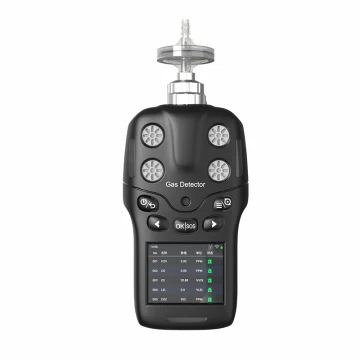 Front view of the BTYQ-MS400-S portable multigas detector with a top sampling probe and color display.