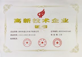 High and New Technology Enterprise certificate GR202344201660