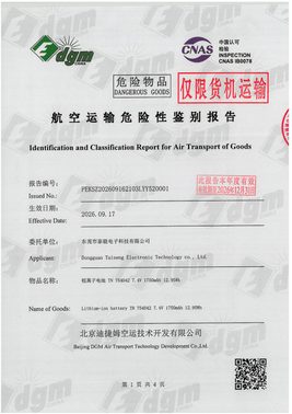 Preview of TN 754042 7.4 V 1750 mAh battery air transport report PEKSZ202609162103LYY520001