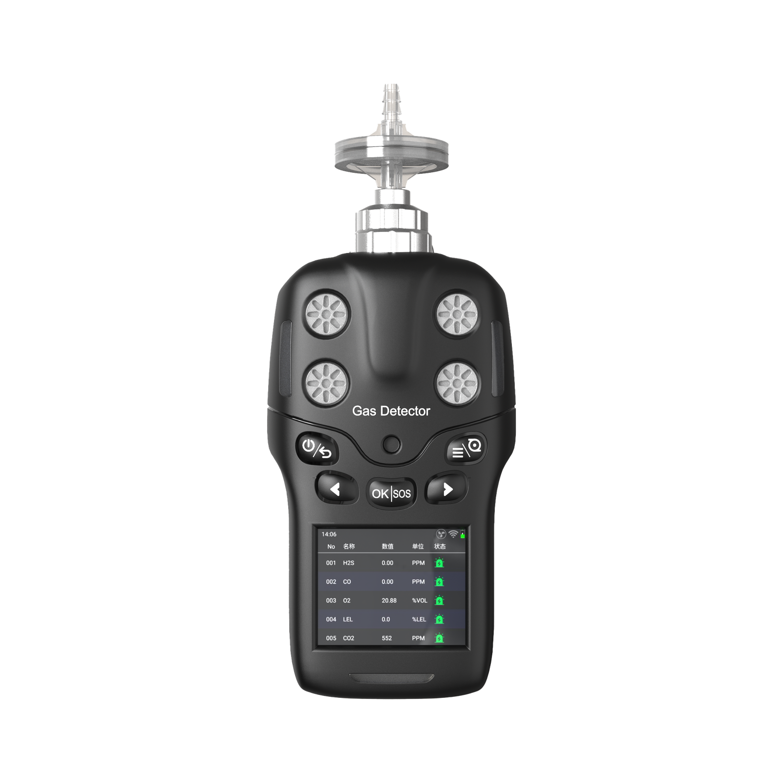 BTYQ-MS400-S portable gas detector, front view