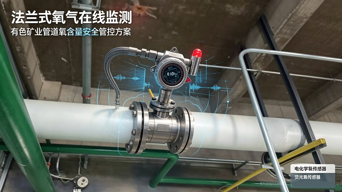 法兰式氧气在线监测仪方案，赋能有色矿业管道安全管控